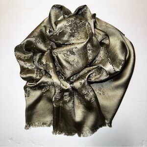 Elegant Verde Green Floral Silk Scarf